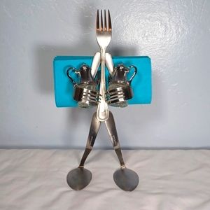 Forked Up Art Salt and Pepper Shaker and Napkin Holder 2010